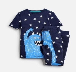 205153-NVSTRMNSTR Navy pajama with monster image  97% cotton 3% elastane 1 through 12